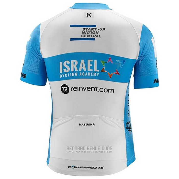2020 Fahrradbekleidung Israel Cycling Academy Hellblau Wei Trikot Kurzarm und Tragerhose - zum Schließen ins Bild klicken